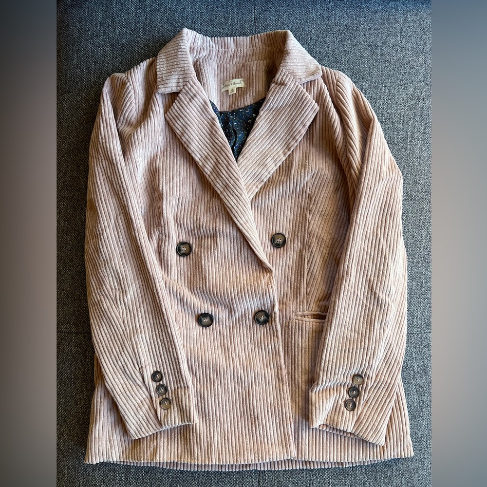 Pink Corduroy Blazer Jacket